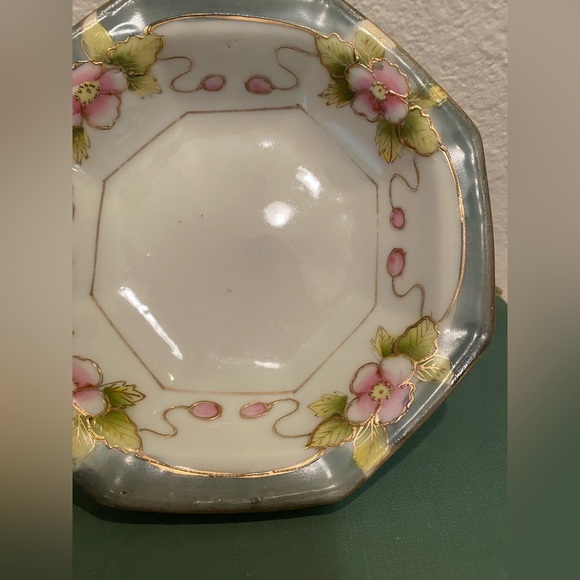 Antique Hand Painted Porcelain Nippon Footed Candy Dish - Picture 3 of 9